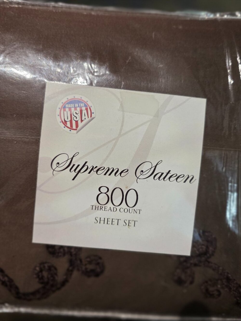 Veratex 800TC Supreme Sateen King Sheet Set (Espresso) - Made in USA
